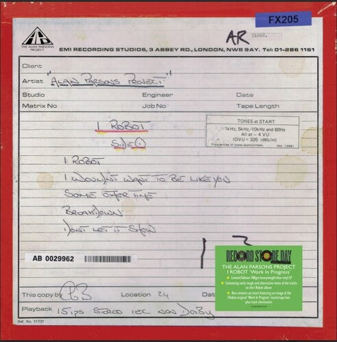 Alan Parsons- I Robot (work In Progress) -RSD25 { vinyl }