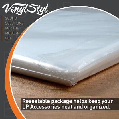 12" Outer Record Sleeves - Open Top - 50 Count (Clear)