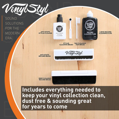 Ultimate Vinyl Record Care Kit - Record & Stylus Brushes And Fluid