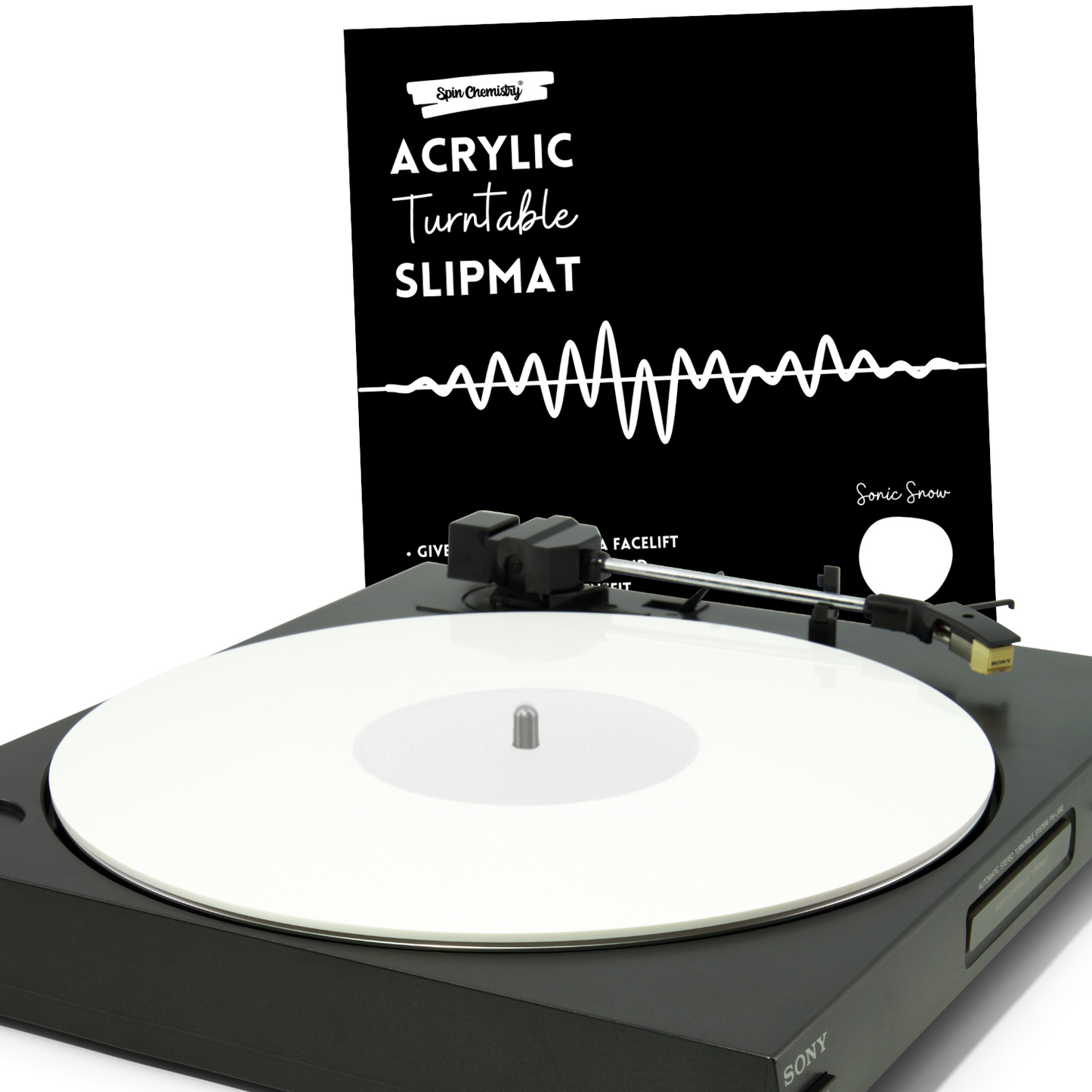 Acrylic Turntable Slipmat (Sonic Snow) White