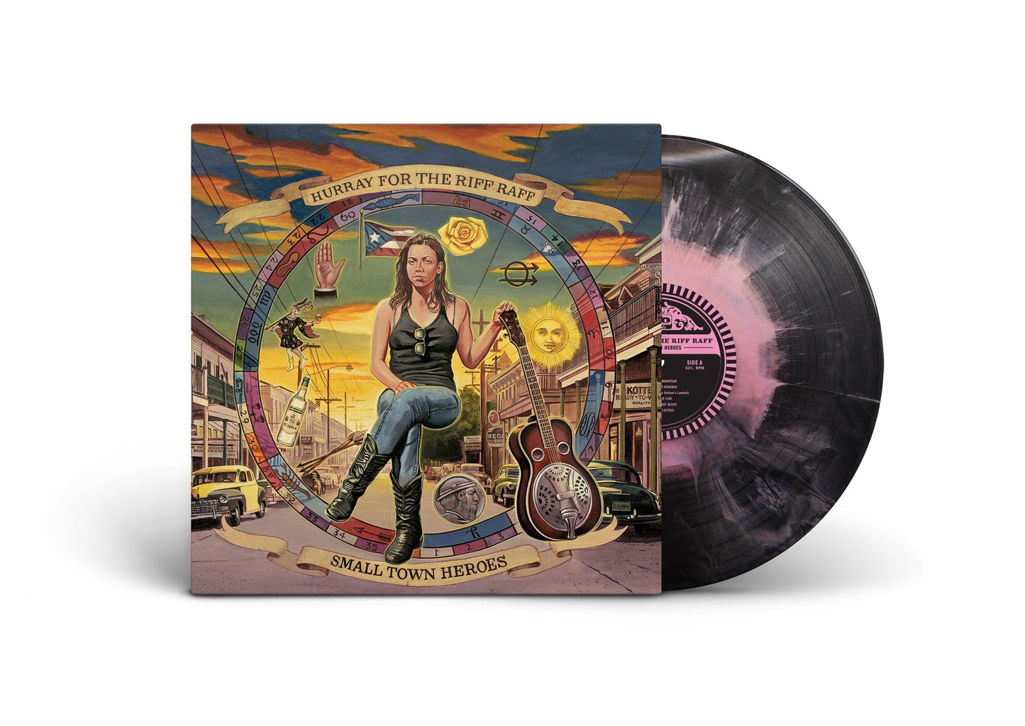 Hurray For The Riff Raff- Small Town Heroes [Pink Acid Wash Vinyl] { vinyl }