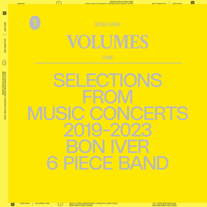 Bon Iver- VOLUMES: ONE "SELECTIONS FROM MUSIC CONCERTS 2019-2023 BON IVER 6 PIECE BAND { vinyl }