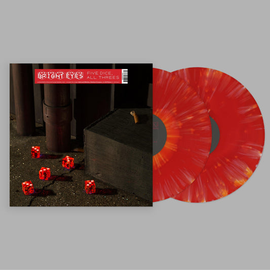 Bright Eyes- Five Dice, All Threes (Red & Orange Splatter 2LP) { vinyl }